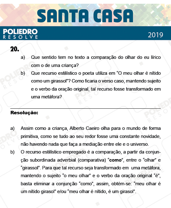Dissertativa 20 - 1º Dia - Dissertativas - Santa Casa 2019