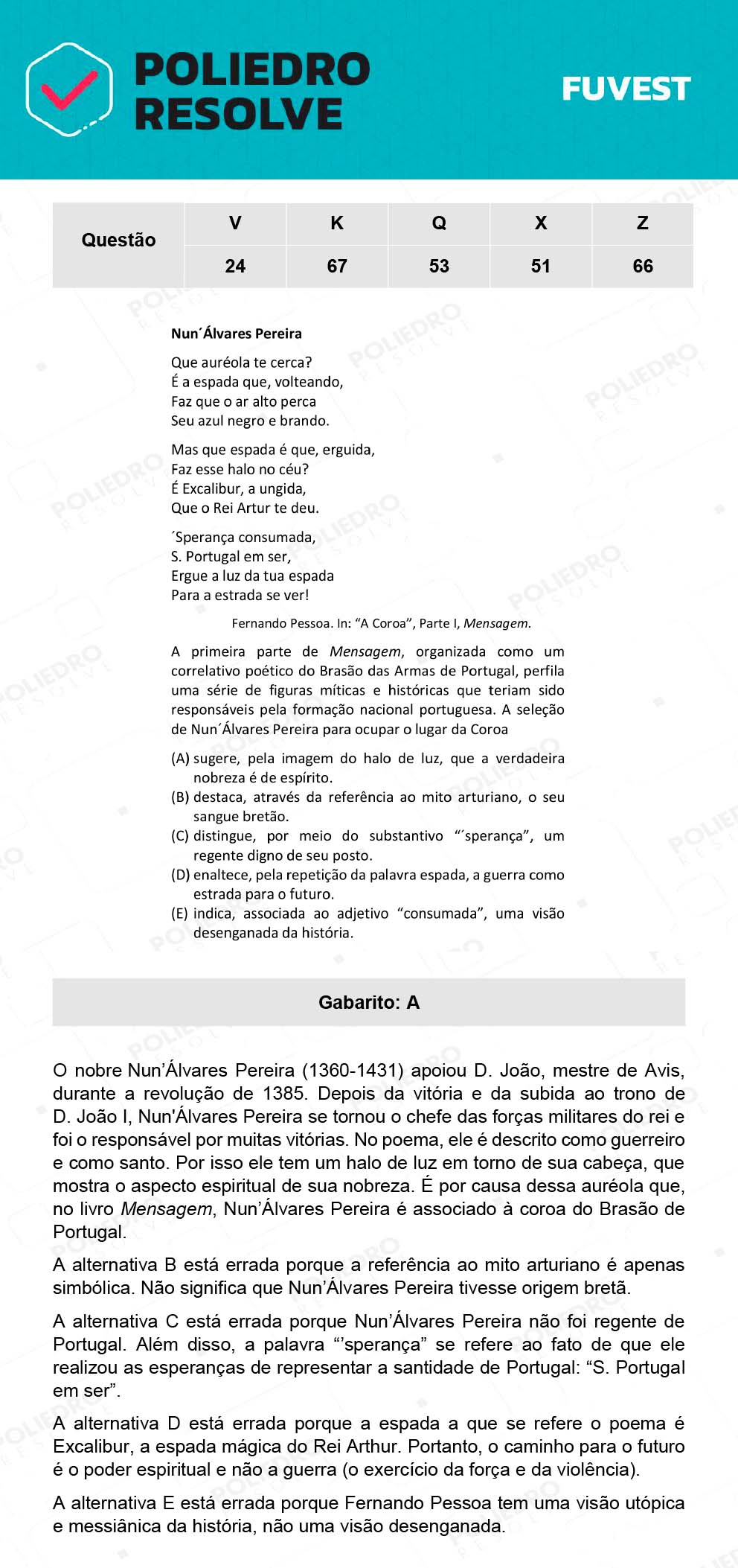 Questão 24 - 1ª Fase - Prova V - 12/12/21 - FUVEST 2022