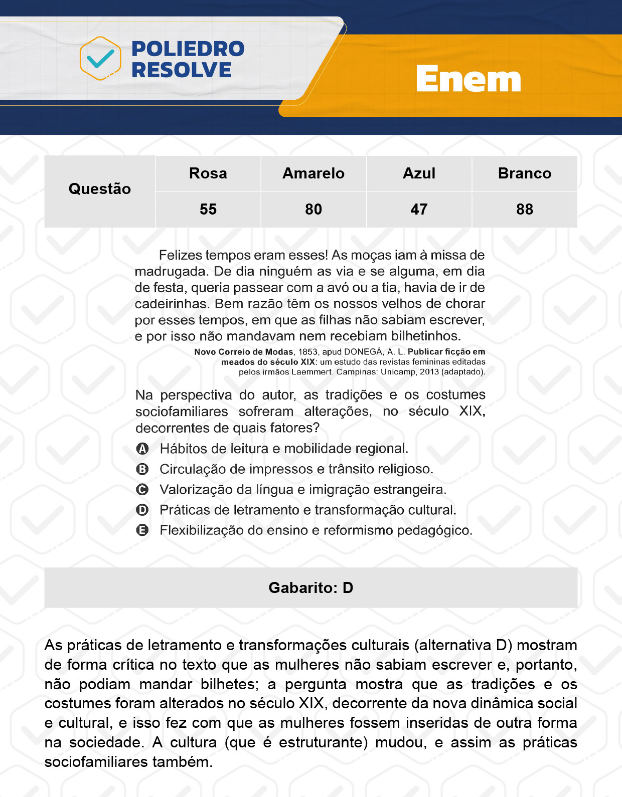 Questão 47 - 1º Dia - Prova Azul - ENEM 2023