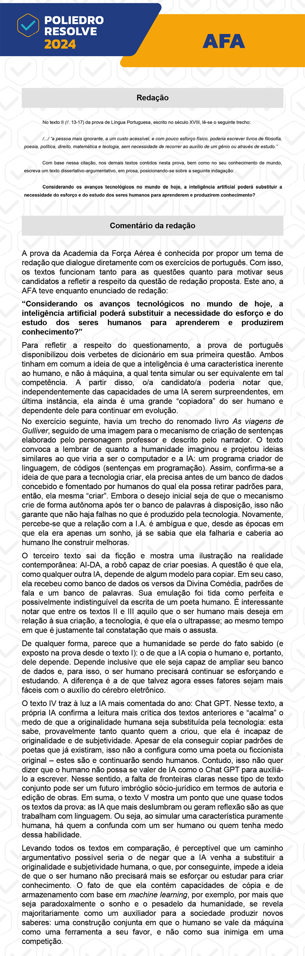 Redação - Nova variação - AFA 2024
