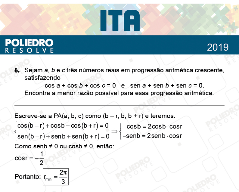 Dissertativa 6 - 2ª Fase - 1º Dia - MAT / QUI - ITA 2019