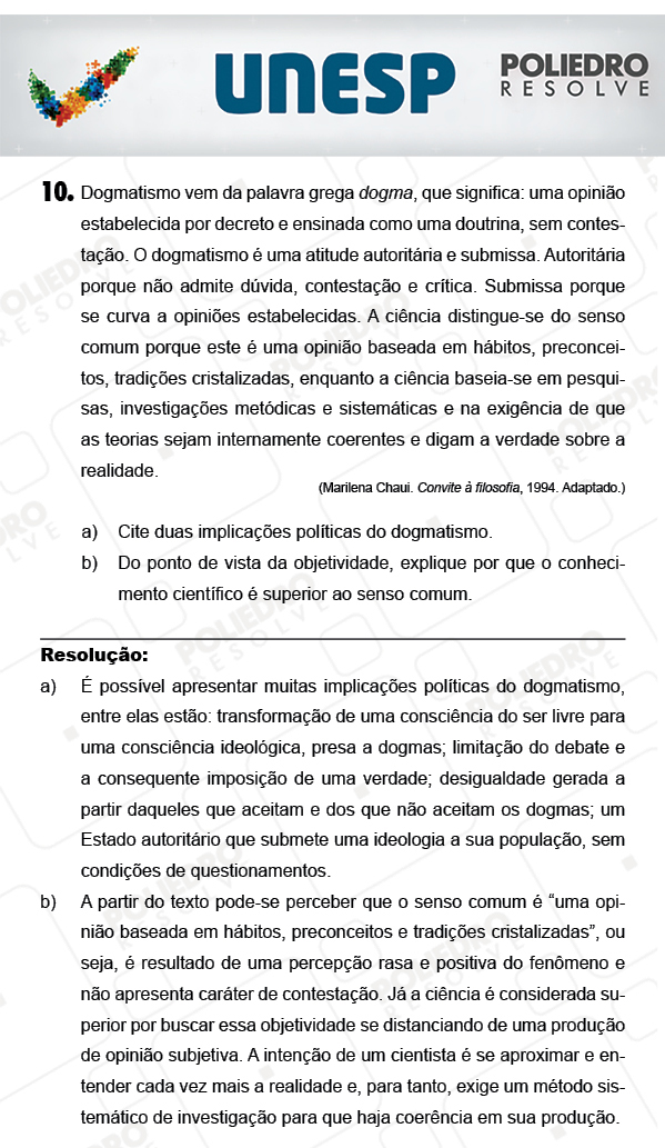 Dissertativa 10 - 2ª Fase - Unesp 2018