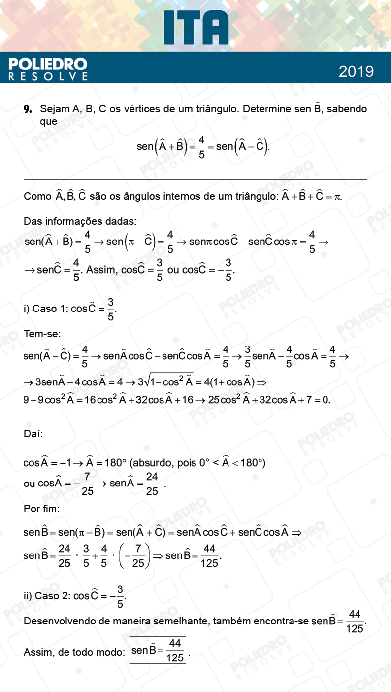 Dissertativa 9 - 2ª Fase - 1º Dia - MAT / QUI - ITA 2019