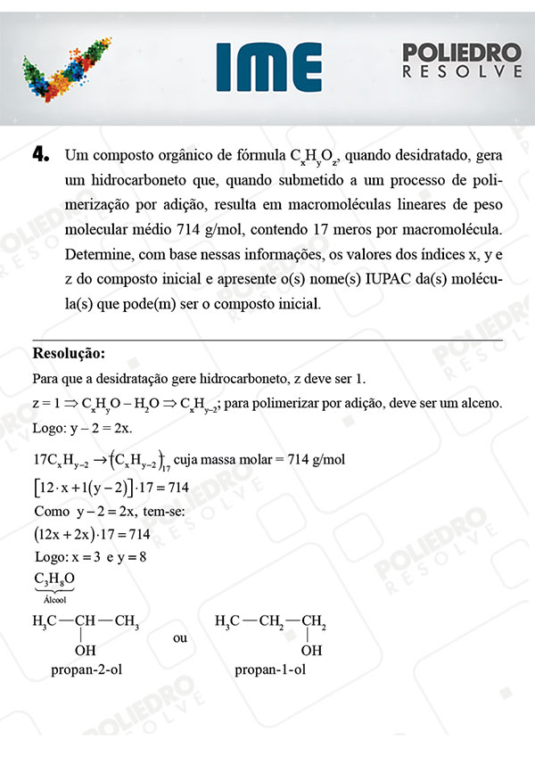 Dissertativa 4 - Química - IME 2018