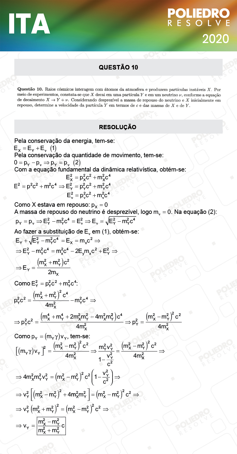 Dissertativa 10 - 2ª Fase - 2º Dia - Fis / Red - ITA 2020