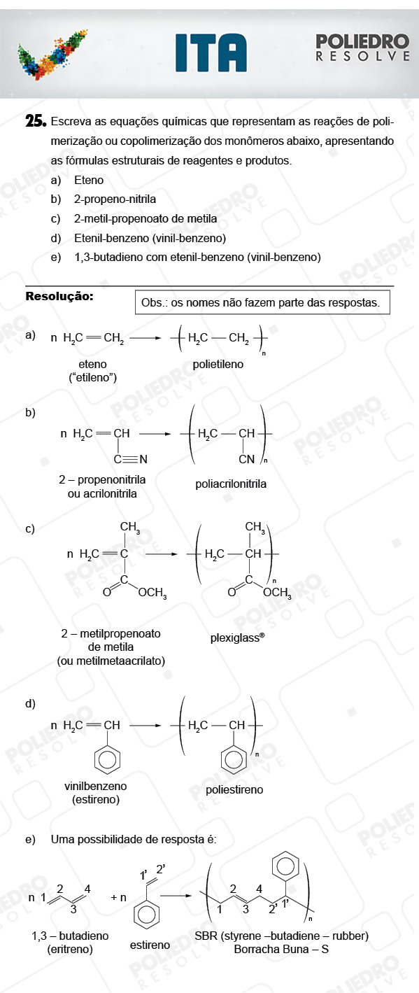Dissertativa 25 - Química - ITA 2018
