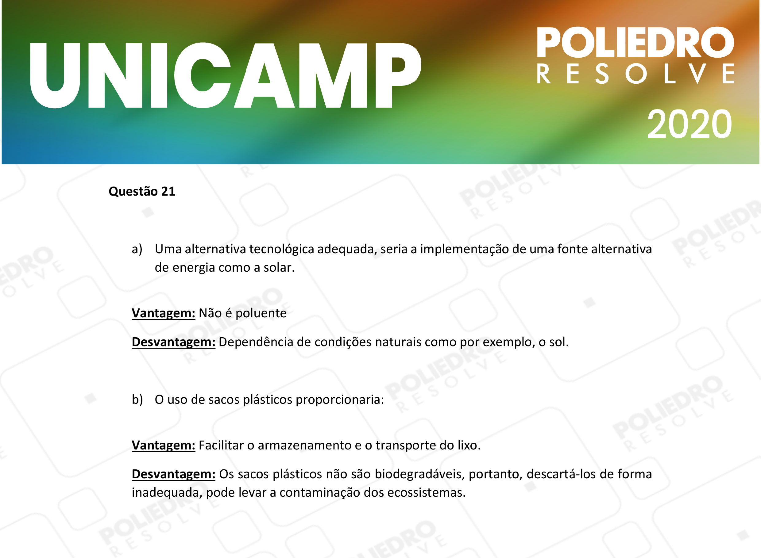 Dissertativa 21 - 2ª Fase - 2º Dia - Unicamp 2020