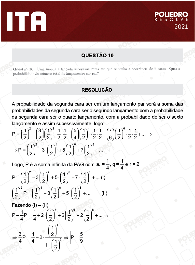 Dissertativa 10 - 2ª Fase - 1º Dia - Mat/Quí - ITA 2021