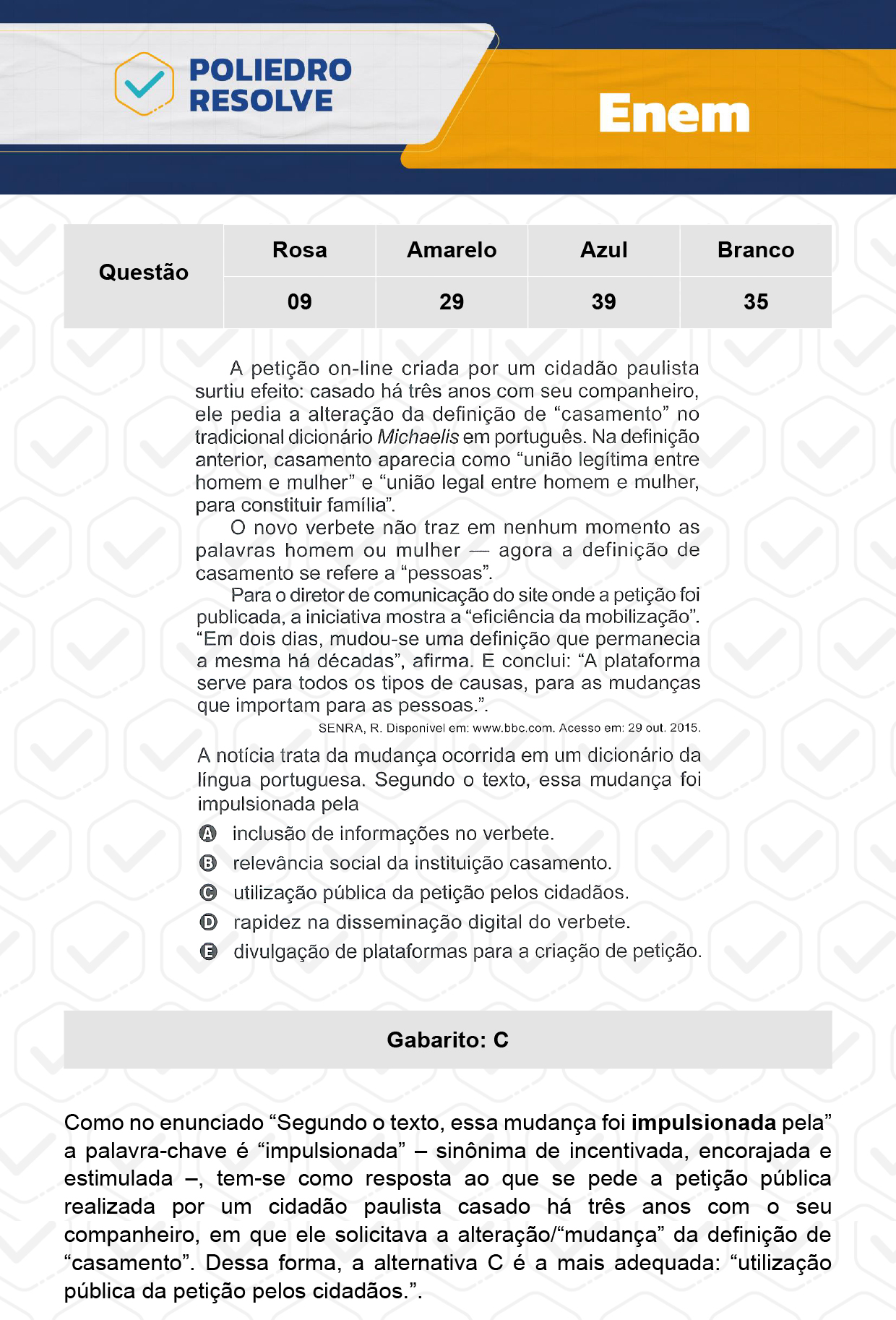 Questão 35 - 1º Dia - Prova Branca - ENEM 2023