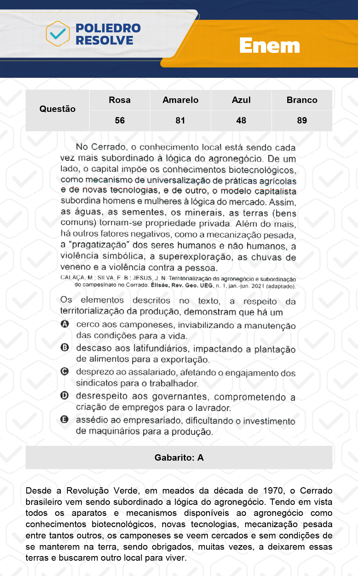 Questão 86 - 1º Dia - Prova Amarela - Enem 2023