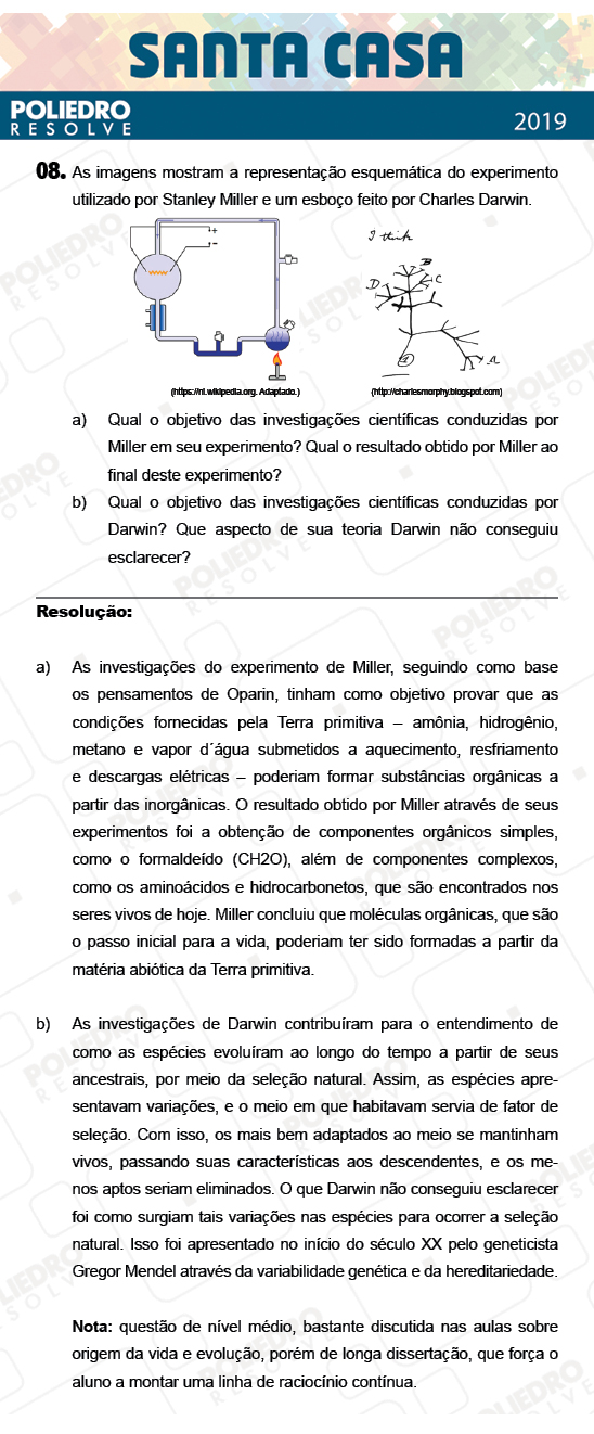 Dissertativa 8 - 1º Dia - Dissertativas - Santa Casa 2019