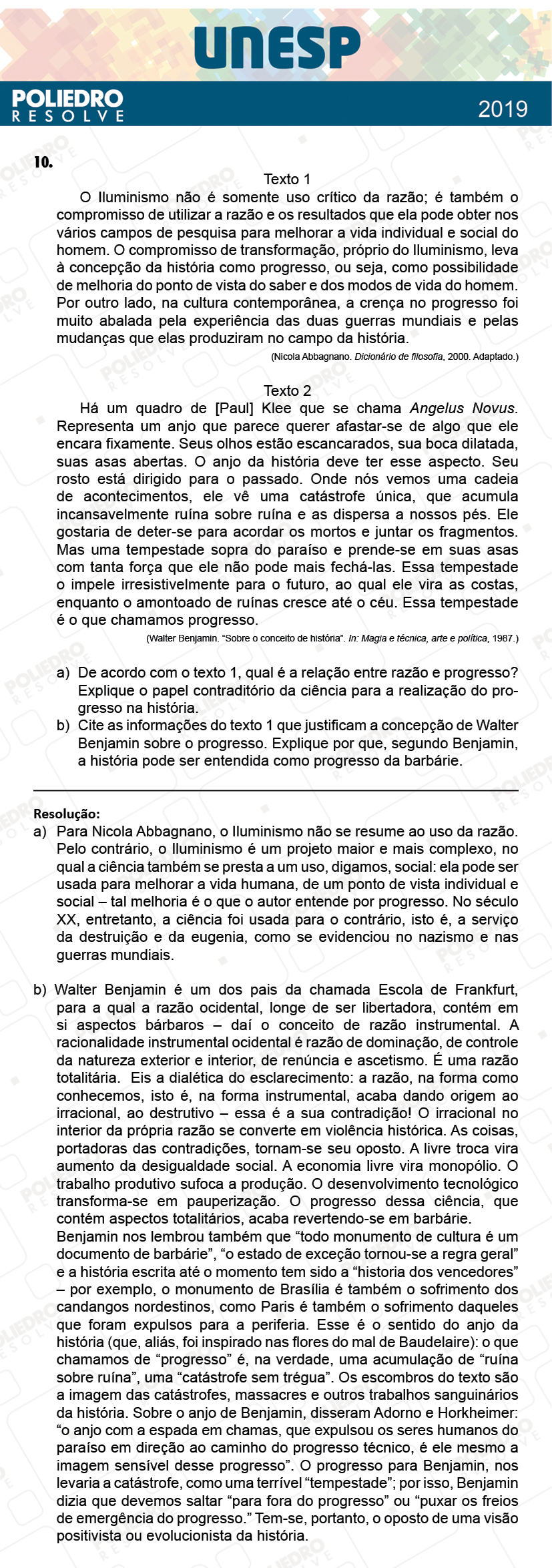 Dissertativa 10 - 2ª Fase - 1º Dia - Unesp 2019