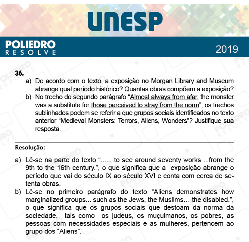 Dissertativa 36 - 2ª Fase - 2º Dia - Unesp 2019