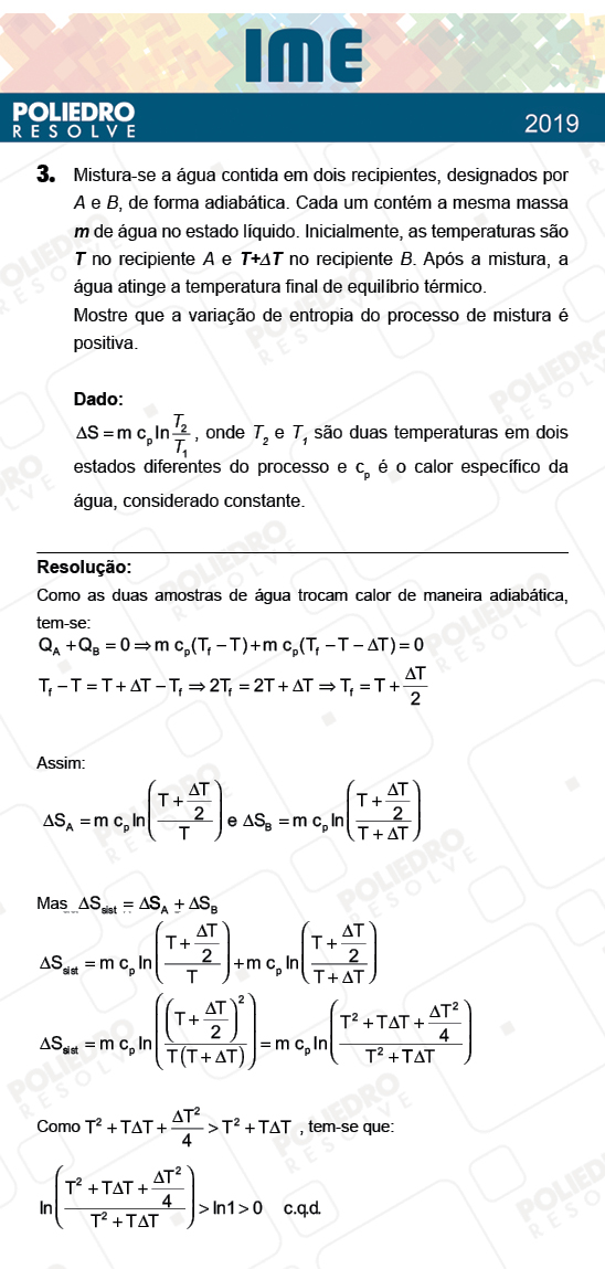 Dissertativa 3 - 2ª Fase - Química - IME 2019