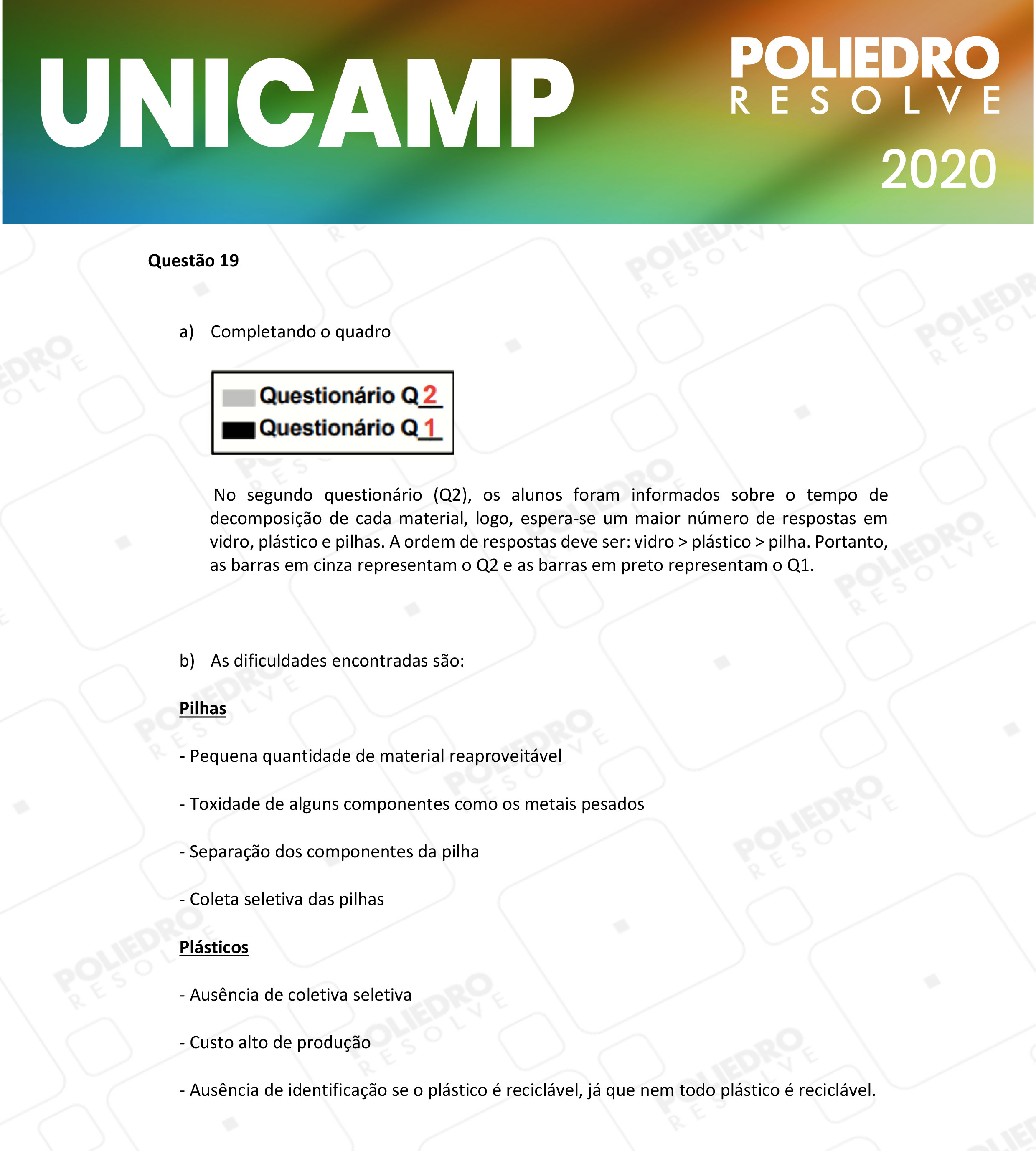 Dissertativa 19 - 2ª Fase - 2º Dia - Unicamp 2020