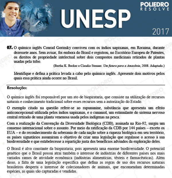 Dissertativa 7 - 2ª Fase - Unesp 2017