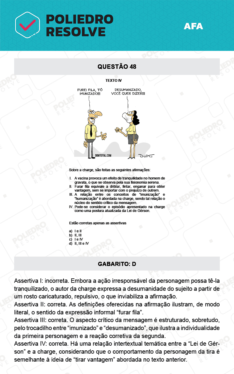 Questão 48 - Prova Tipo A - AFA 2022