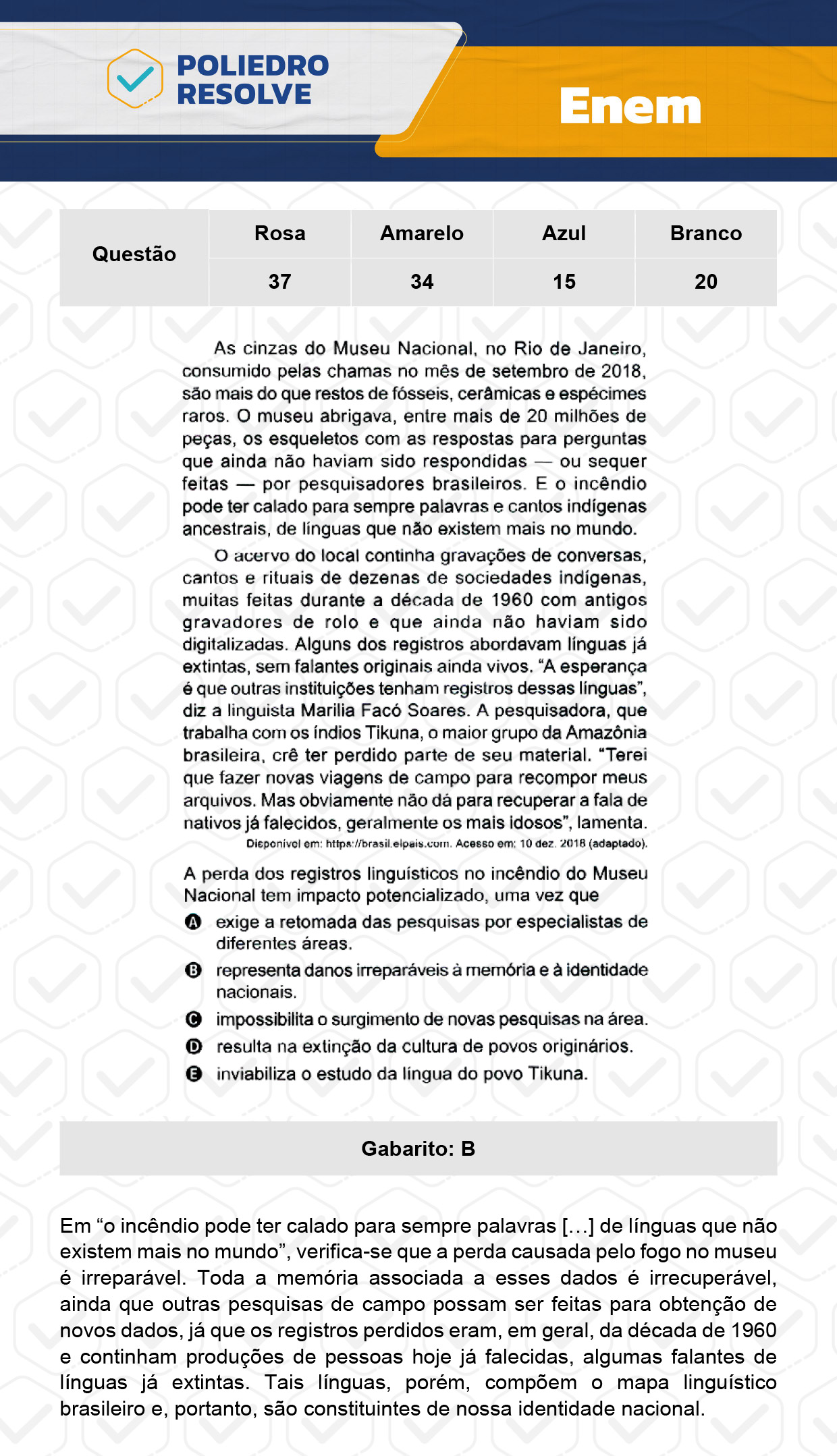Questão 20 - 1º Dia - Prova Branca - ENEM 2023