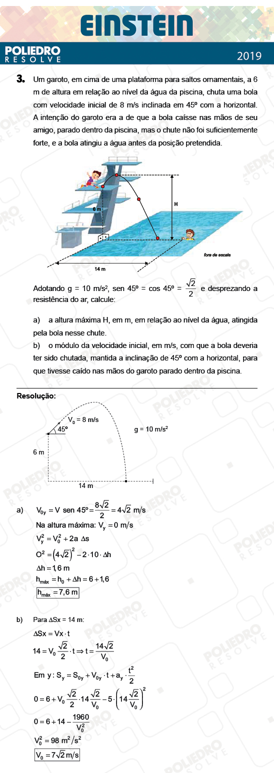 Dissertativa 3 - Fase única - Einstein 2019