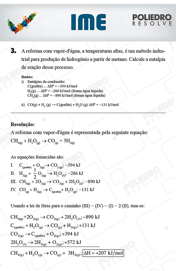 Dissertativa 3 - Química - IME 2018