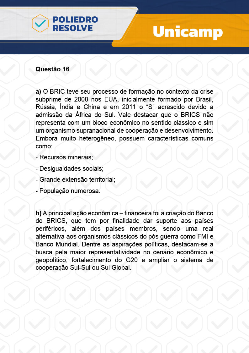 Dissertativa 16 - 2ª Fase - 2º Dia - Unicamp 2024