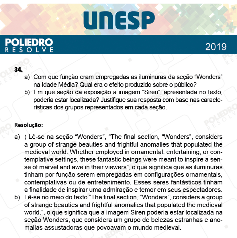 Dissertativa 34 - 2ª Fase - 2º Dia - Unesp 2019