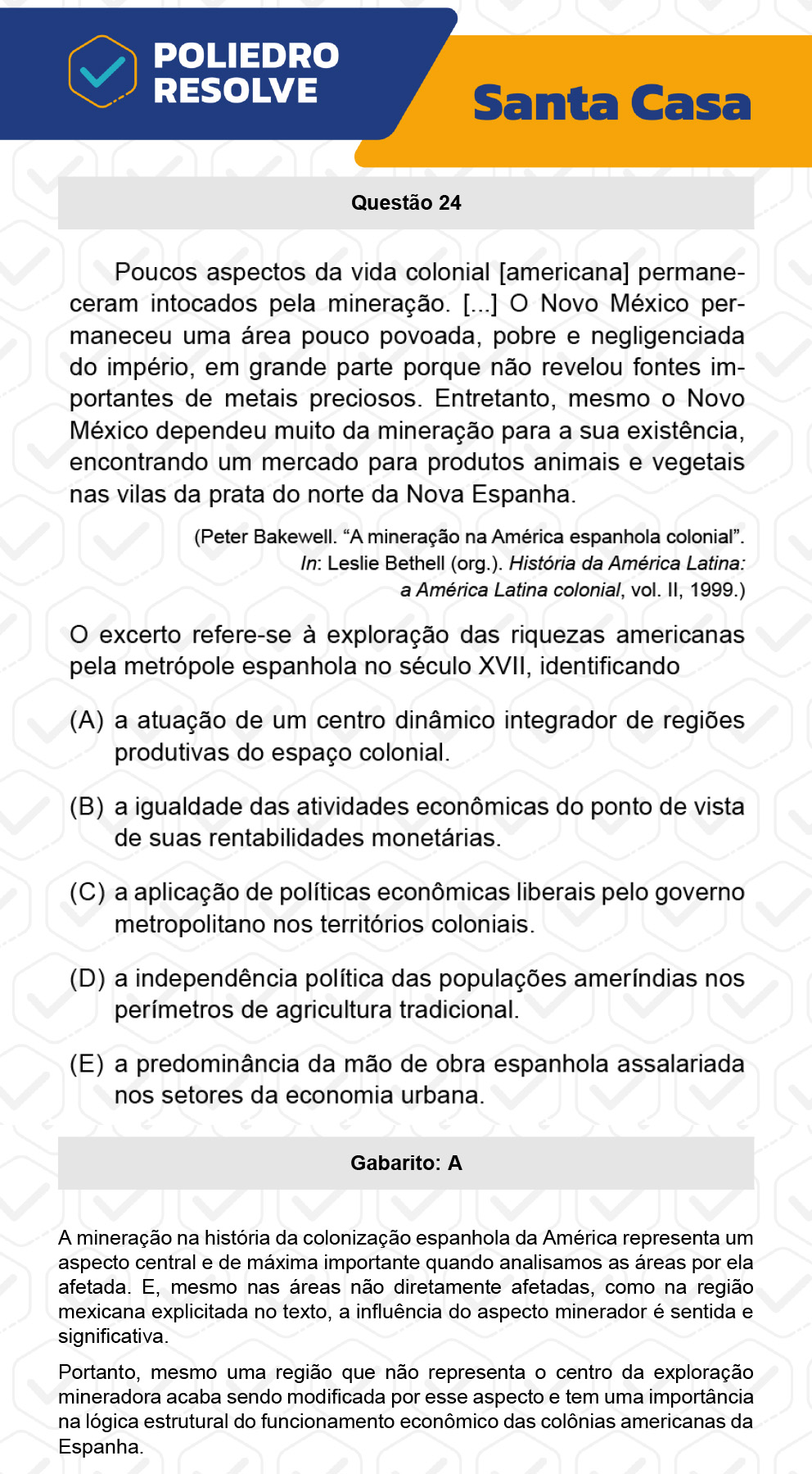 Questão 24 - 1º Dia - SANTA CASA 2023