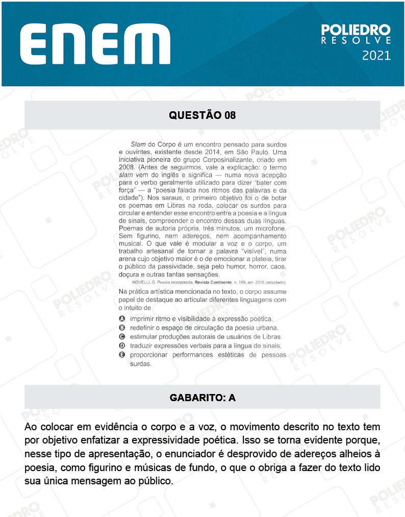 Questão 8 - 1º DIA - Prova Azul - ENEM 2020