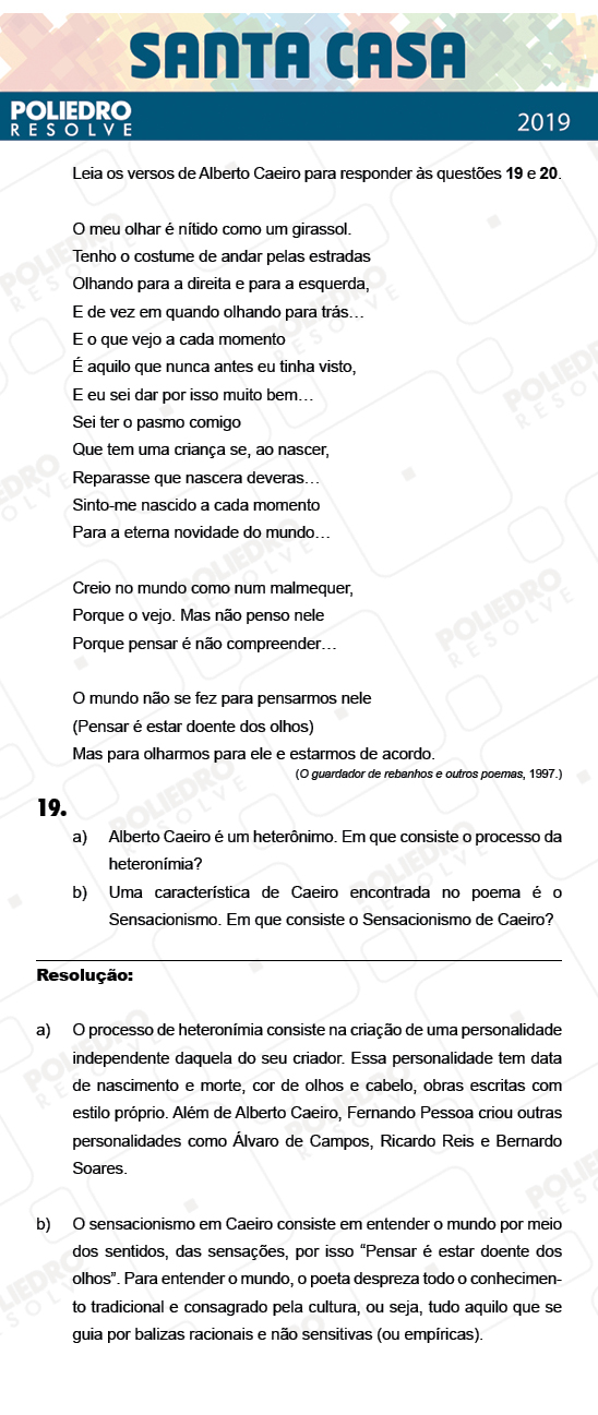 Dissertativa 19 - 1º Dia - Dissertativas - Santa Casa 2019