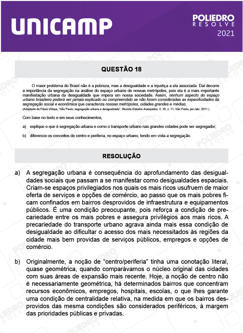 Dissertativa 18 - 2ª Fase - 2º Dia - Unicamp 2021