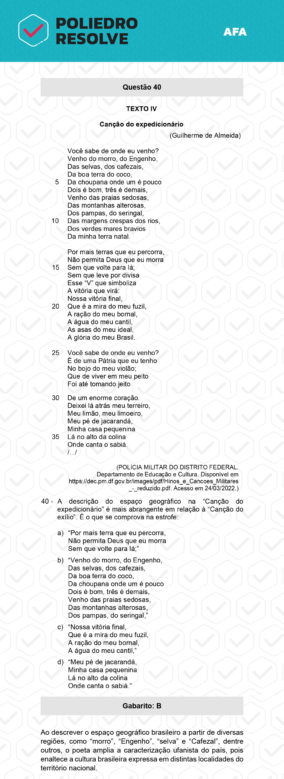 Questão 40 - Prova Tipo A - AFA 2023