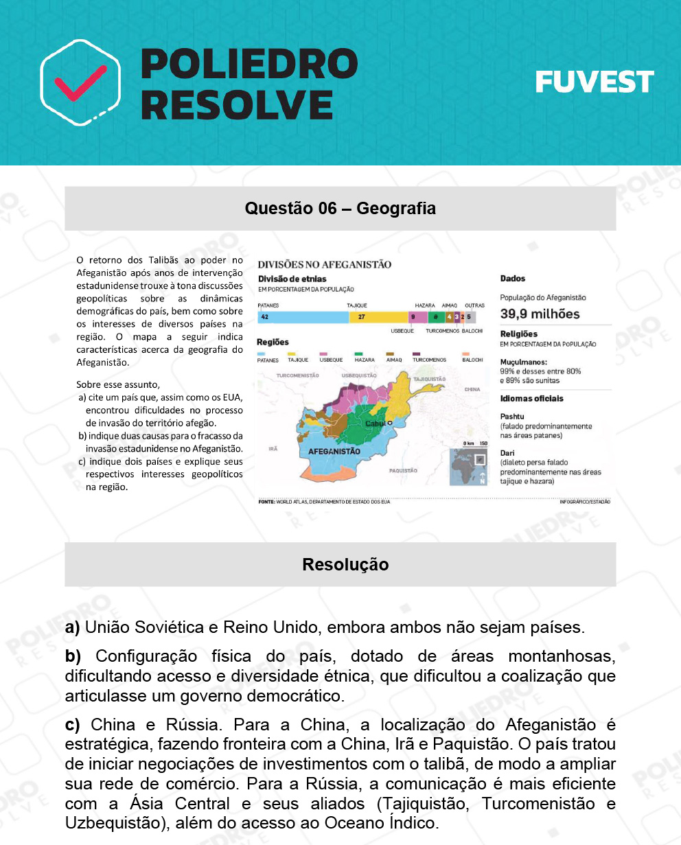 Dissertativa 6 - 2ª Fase - 2º Dia - Fuvest 2022