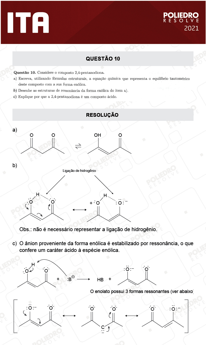 Dissertativa 10 - 2ª Fase - 1º Dia - Mat/Quí - ITA 2021